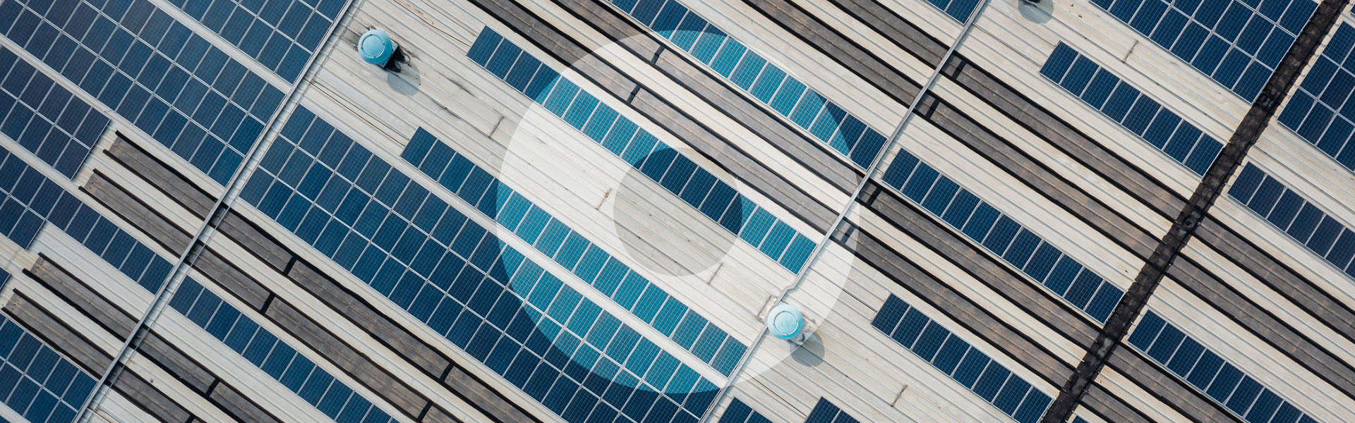 Birds eye view of commercial solar