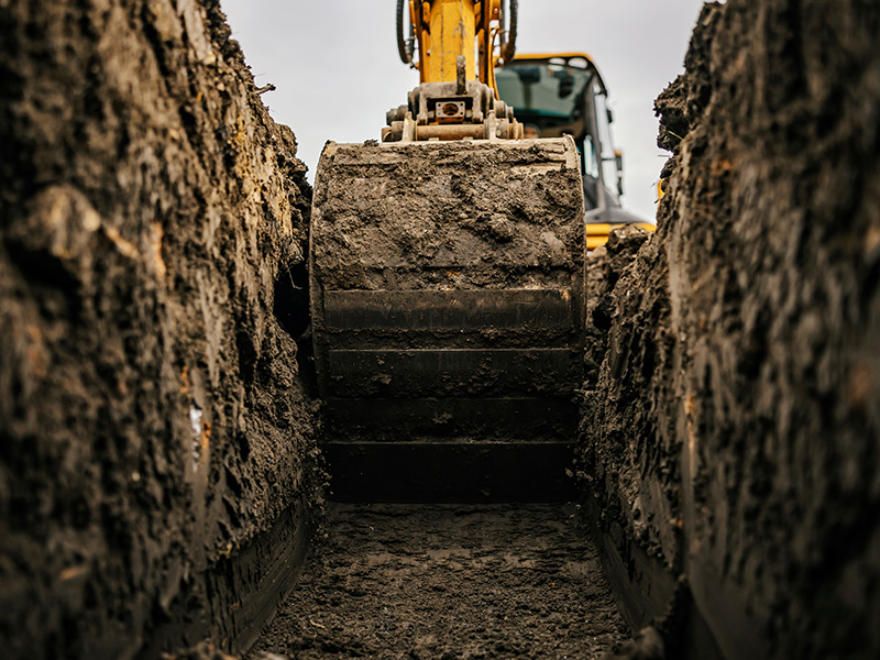 Excavator digging
